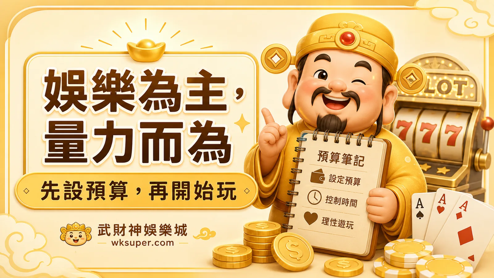 娛樂為主量力而為並先設預算的提醒圖