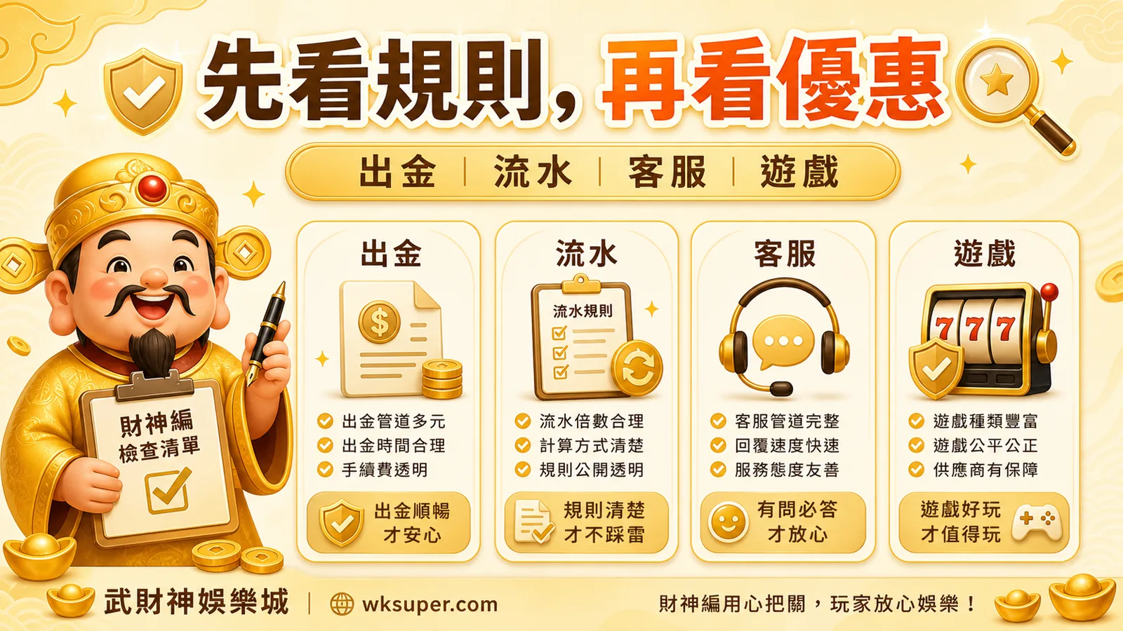 先看規則再看優惠的娛樂城安全檢查圖
